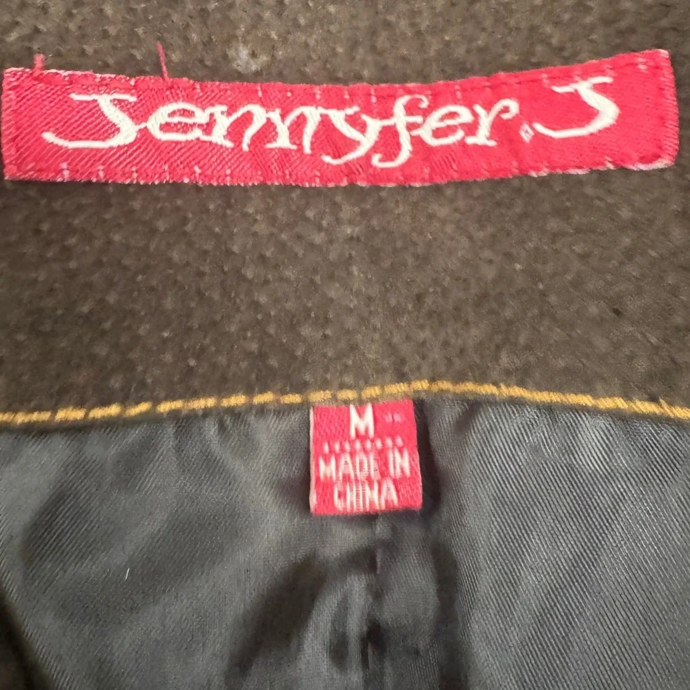 Jennyfer J VTG Y2k Women's Brown Leather Pennylane Coat Jacket S/M Retro Western - Picture 3 of 8